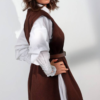 GILET ROBE CHEMISE MARRON HELYA Gilet avec Robe Chemise - vue 4