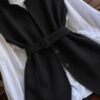 Veste Cashmere Black Noir HELYA Veste avec Chemise Blanche - vue 6